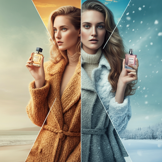 Top 5 Perfumes for Every Season - Two models in different seasons with fragrances