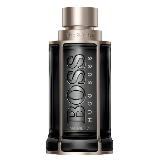 Hugo Boss perfume bottle on a white background
