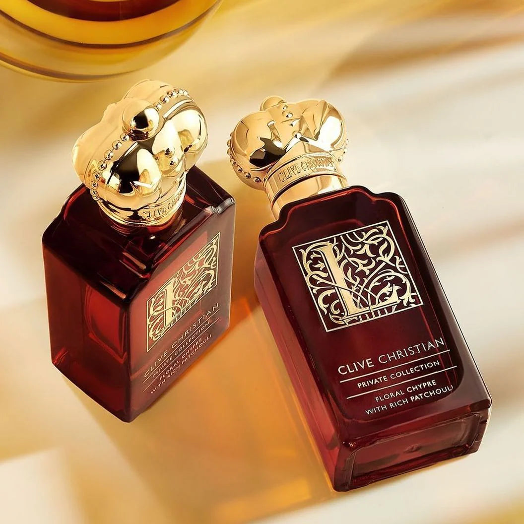 Lifestyle image of 2 clive christian bottles from his Private collrection