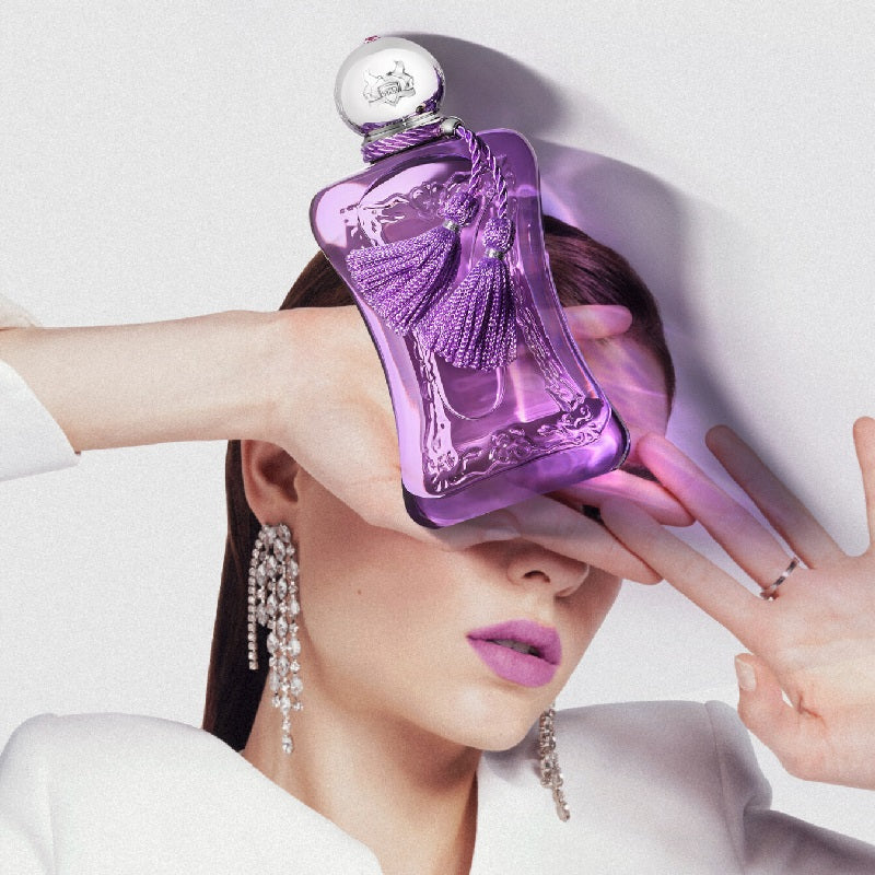 Lifestyle Image: Palatine 75 ml Eau de Parfum by Parfums de Marly – styled in a warm, elegant setting evoking prestige, comfort, and timeless allure.