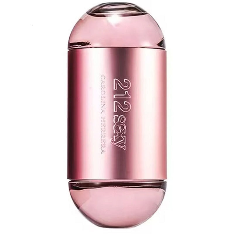 A mauve colored bottle of 212 Sexy Women Eau de Parfum by Carolina Herrera with a matte metallic cap.