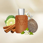 Lifestyle Image: Althaïr 75 ml Eau de Parfum by Parfums de Marly – captured in a warm, elegant setting evoking comfort, sensuality, and understated refinement.