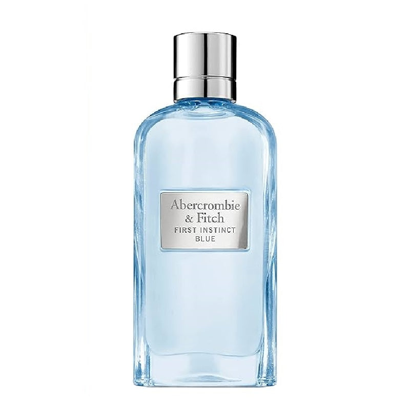 Abercrombie & Fitch First Instinct Blue 100ml for Her perfume bottle on a white background