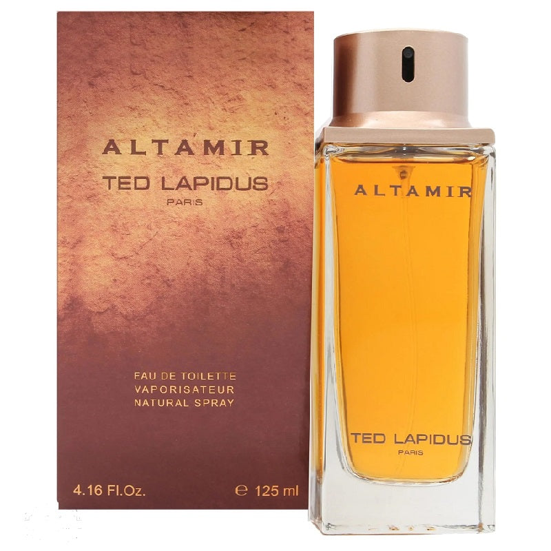 Ted Lapidus Altâmir perfume bottle and packaging on a white background