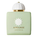 Amouage Existence perfume bottle with a white cap on a white background