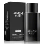 Armani Code Parfum bottle and packaging on a white background
