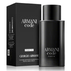 Armani Code Parfum bottle and packaging on a white background
