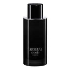 Black Armani Code Parfum bottle on white background