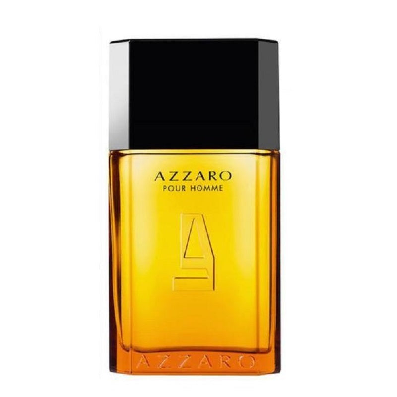 Azzaro Pour Homme perfume bottle on a white background