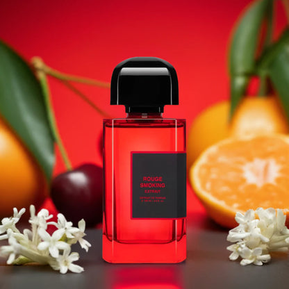 Lifestyle Image, Rouge Smoking Extrait 100 ml de Parfum by BDK Parfums – captured in a moody, elegant setting evoking passion, confidence, and late-night allure.
