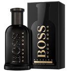 Hugo Boss Boss Bottled Parfum 100 ml bottle beside retail box packaging