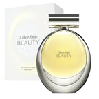 A bottle of Calvin Klein Beauty Eau de Parfum for women alongside its packaging box.