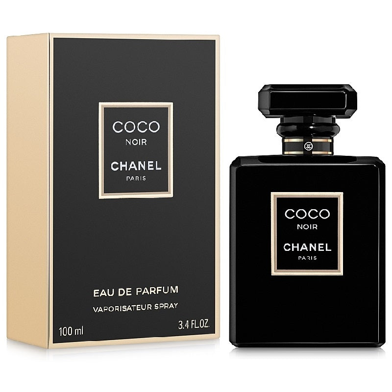 Chanel Coco Noir perfume bottle and packaging on a white background