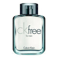 A bottle of Calvin Klein Ck Free Eau de Toilette for men with a white label and a metallic cap.