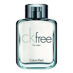 A bottle of Calvin Klein Ck Free Eau de Toilette for men with a white label and a metallic cap.