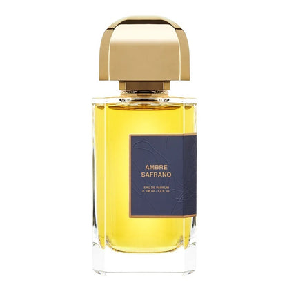 Bottle Image: Ambre Safrano 100 ml Eau de Parfum bottle by BDK Parfums – amber-toned flacon with gold cap symbolising warmth, depth, and sophistication.