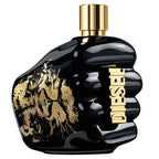 A black bottle of Spirit Of The Brave Eau de Toilette by Diesel, featuring gold accents and text on the front.