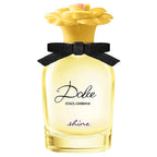 Dolce & Gabbana perfume bottle with yellow cap and clear body on a white background