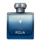 Blue Roja Elysium perfume bottle on a white background