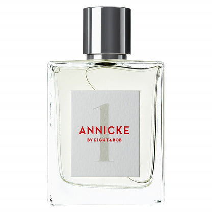 Perfume bottle labeled '1 Annicke by Eight & Bob' on a white background