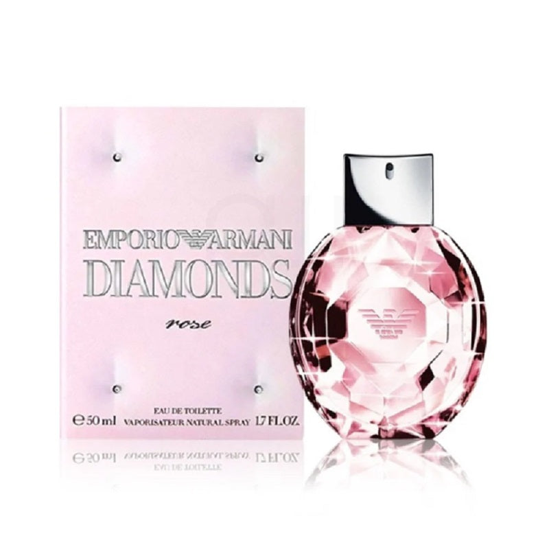 Emporio Armani Diamonds Rose perfume bottle and packaging on a white background
