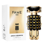 Paco Rabanne Fame perfume bottle and packaging on a white background