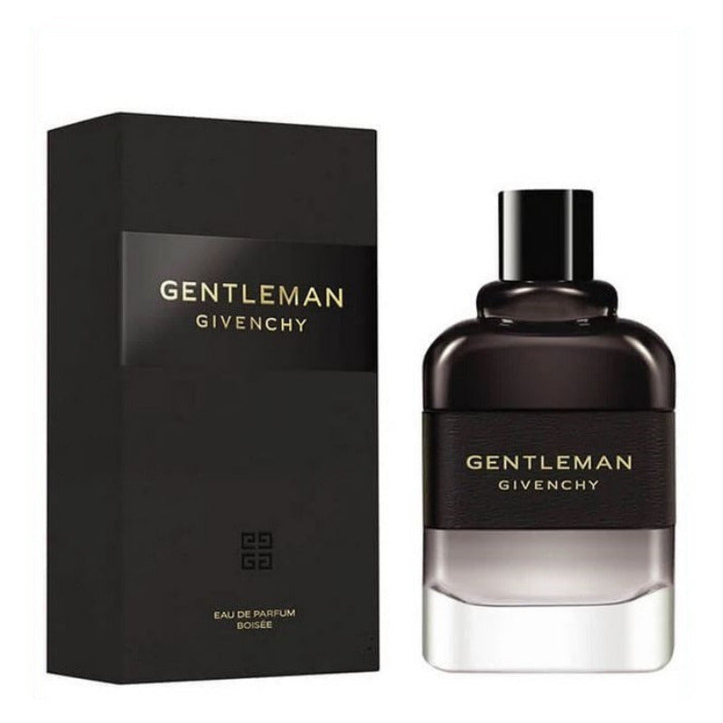 Gentleman Givenchy perfume bottle and packaging on a white background