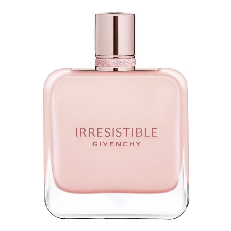 Pink Givenchy Irresistible perfume bottle on a white background