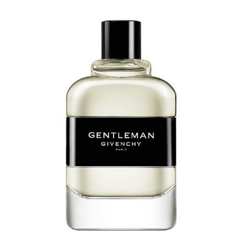 A 100ml bottle of Gentleman Givenchy Eau de Toilette by Givenchy, with a white label and black text.