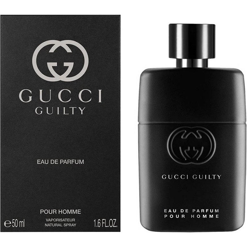 Gucci Guilty Eau de Parfum bottle and packaging on a white background