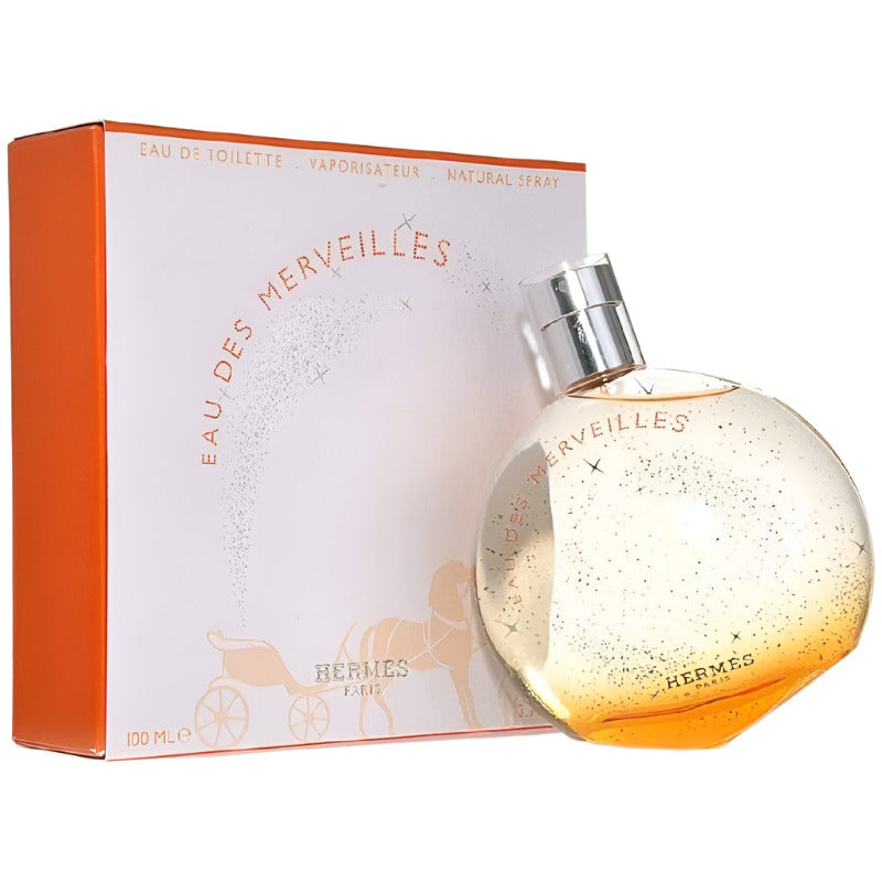 Perfume bottle and packaging on a plain background