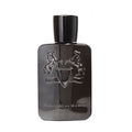 A black bottle of Herod Royal Essence Eau de Parfum by Parfums de Marly with a white emblem and text on the label.