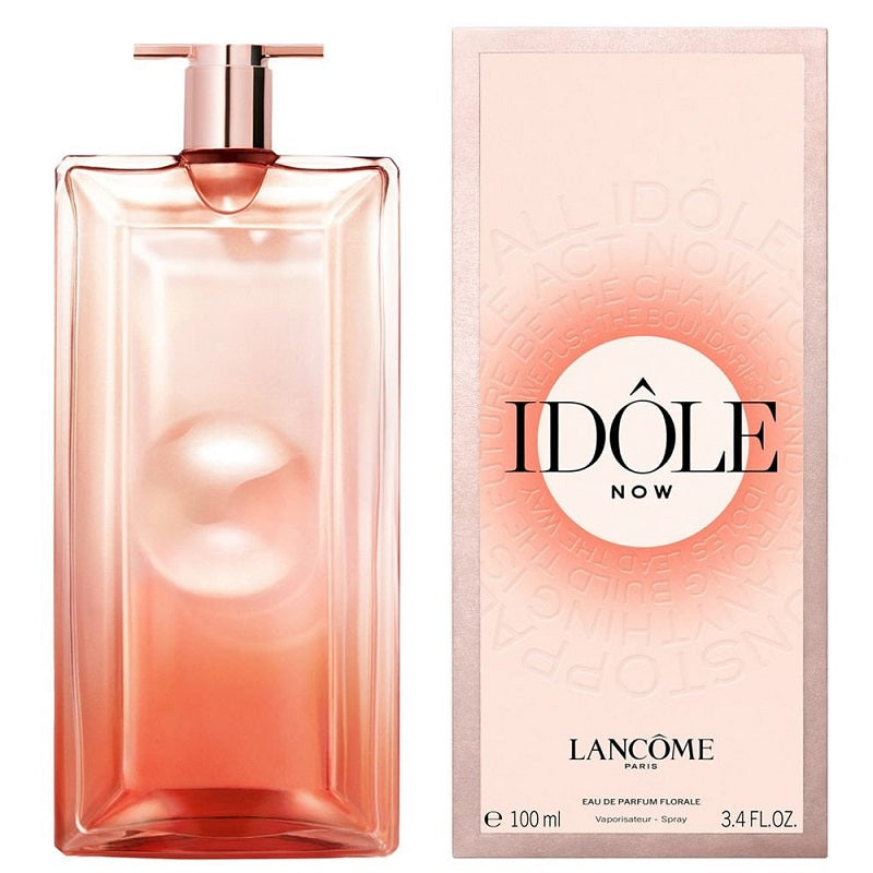 Lancome Idole Now perfume bottle and packaging on a white background