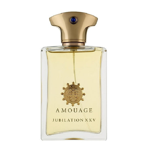 Amouage Jubilation XXV perfume bottle on a white background