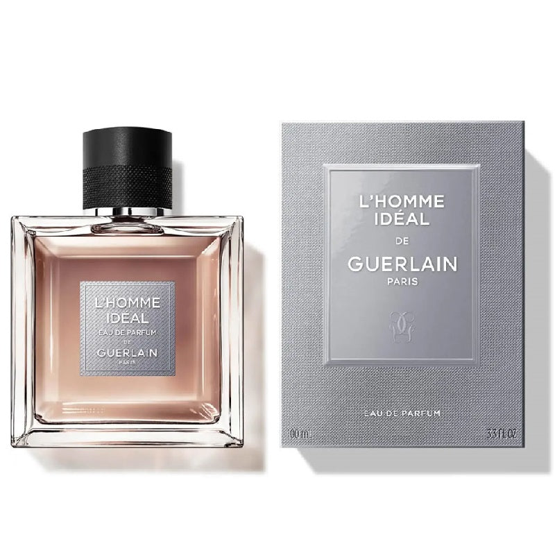Perfume bottle and packaging on a white background