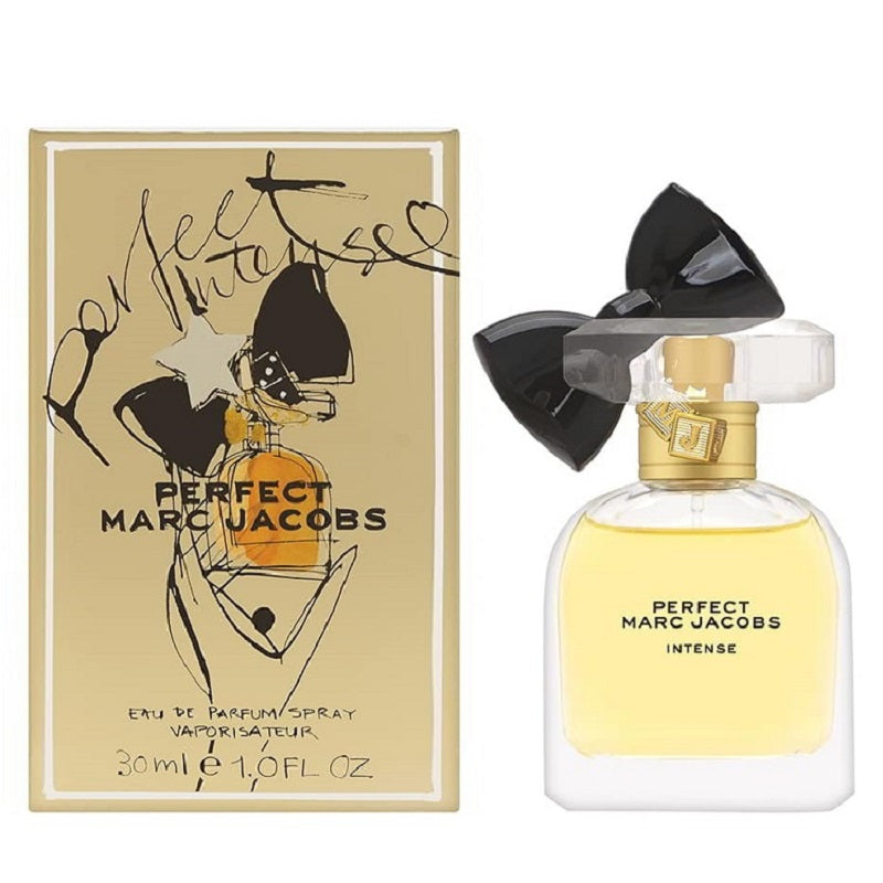 Marc Jacobs Perfect perfume bottle and packaging on a white background