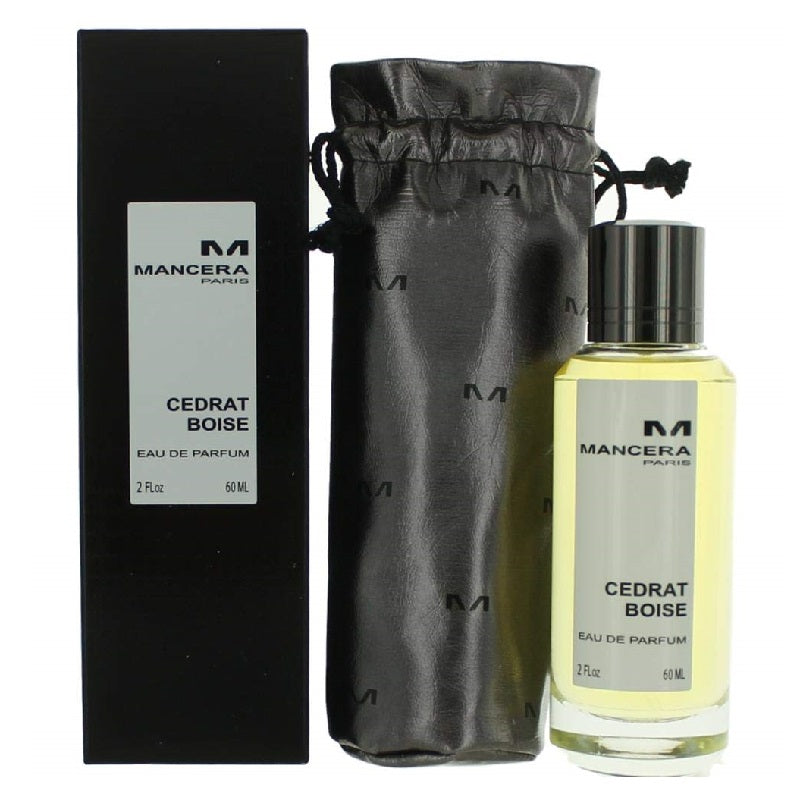 Mancera Cedrat Boise perfume bottle with packaging on a white background