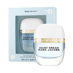 Marc Jacobs Daisy Dream perfume bottle with packaging on a white background