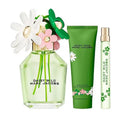 Marc Jacobs Daisy Wild perfume set with flowers on a white background