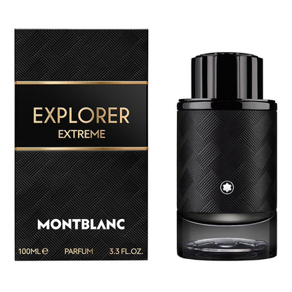 Montblanc Explorer Extreme perfume bottle and packaging on a white background