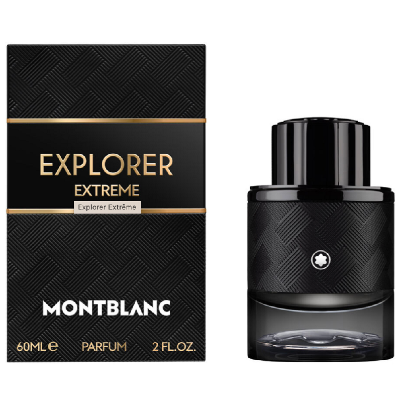 Montblanc Explorer Extreme perfume bottle and packaging on a white background
