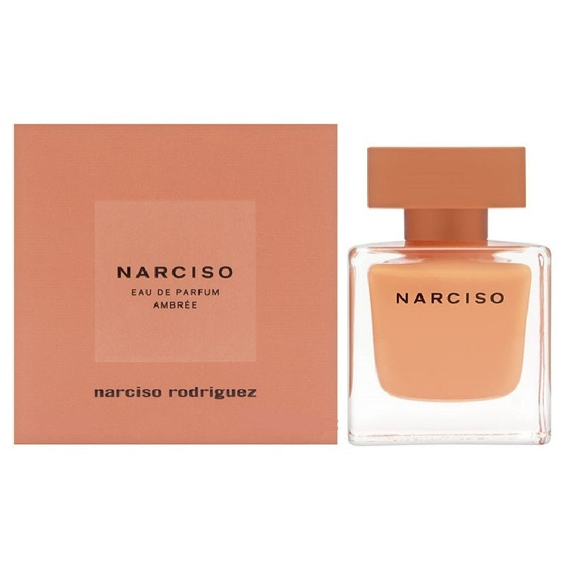 Narciso Rodriguez perfume bottle and packaging on a white background