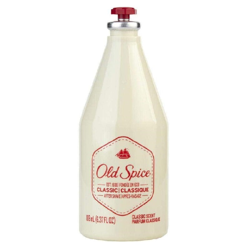 Old Spice aftershave bottle on a white background