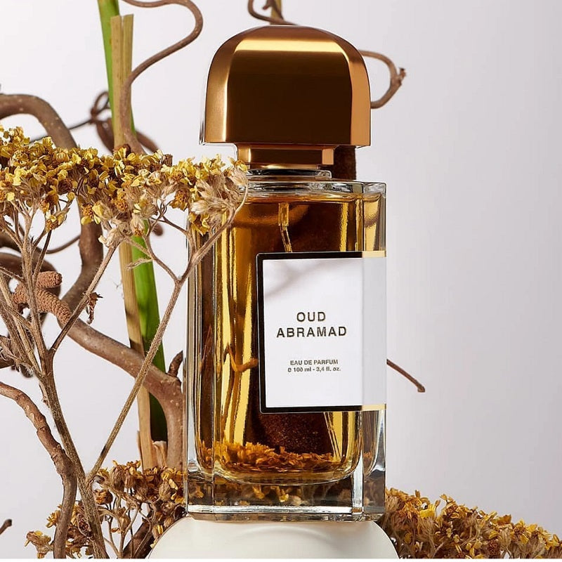 Lifestyle Image, Oud Abramad 100 ml Eau de Parfum by BDK Parfums – styled in a luxurious, moody setting evoking warmth, depth, and timeless sophistication.