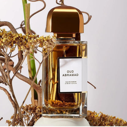 Lifestyle Image, Oud Abramad 100 ml Eau de Parfum by BDK Parfums – styled in a luxurious, moody setting evoking warmth, depth, and timeless sophistication.