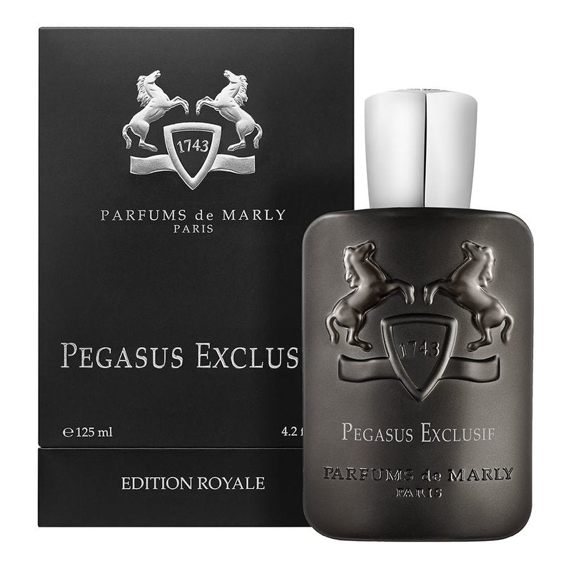 Parfums de Marly Pegasus Exclusif perfume bottle and packaging on a white background