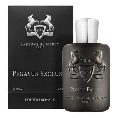 Parfums de Marly Pegasus Exclusif perfume bottle and packaging on a white background