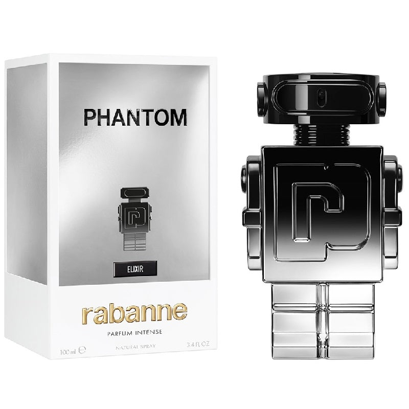 Rabanne Phantom perfume bottle and packaging on a white background