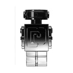 Black and silver watch with a prominent brand logo on a white background