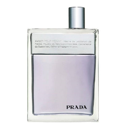 Prada Amber Pour Homme perfume bottle on a white background